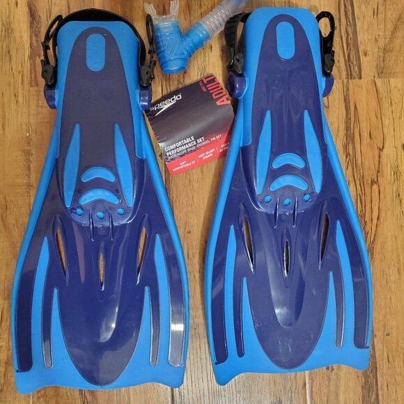 Speedo Snorkel Set Mask, Snorkel, & Fin Set Adult S/M Dive Water Swimming - Picture 8 of 8